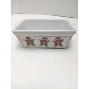 Michael’s Stoneware Christmas White Ceramic Happy Holidays Mini Loaf Pan Ginger